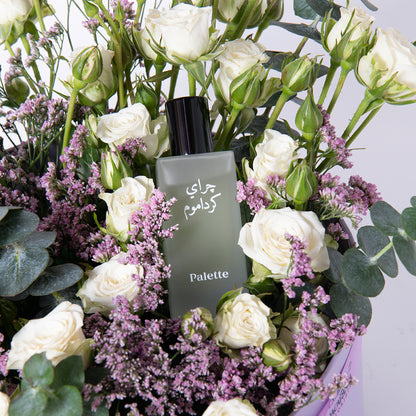 Online Flower Box with Perfume Gift